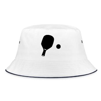 Tischtennis Spieler Geschenk - Bucket Hat - Weiß/Navy - Vorne