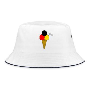 Deutschland Germany Flag Eiscreme - Bucket Hat - Weiß/Navy - Vorne