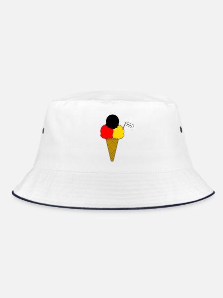 Deutschland Germany Flag Eiscreme - Bucket Hat - Weiß/Navy