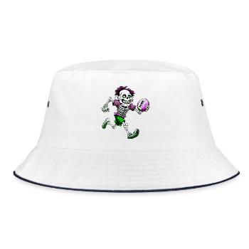 Skelett Rugby - Bucket Hat - Weiß/Navy - Vorne