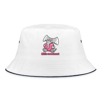 Süßer Elefant Charlie mit Herz - Bucket Hat - Weiß/Navy - Vorne