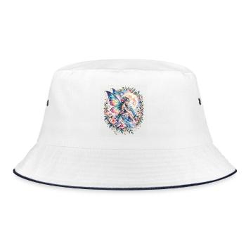 Mond, Fee, Feenfigur - Bucket Hat - Weiß/Navy - Vorne