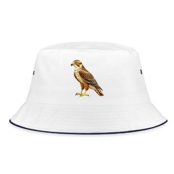 Rotschwanzbussard - Bucket Hat - Weiß/Navy - Vorne