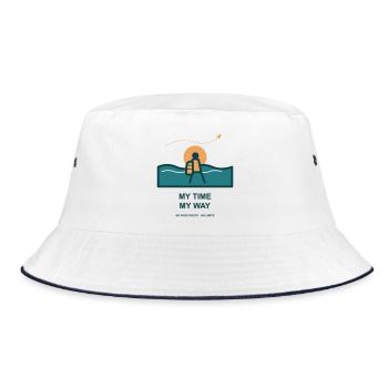 Meine Zeit Mein Weg - Bucket Hat - Weiß/Navy - Vorne