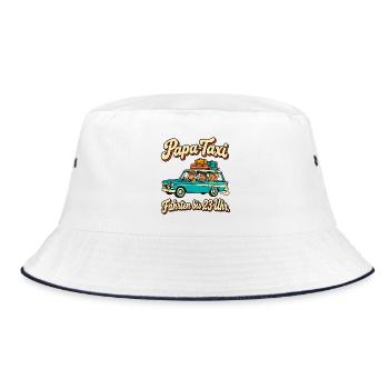 Papa-Taxi Fahrten bis 23 Uhr - Bucket Hat - Weiß/Navy - Vorne