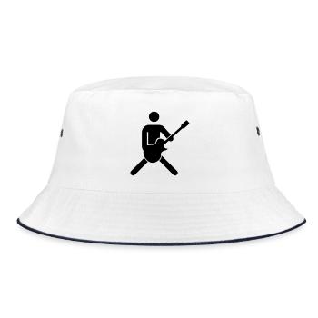 gitarrist bassist - Bucket Hat - white/navy - Front