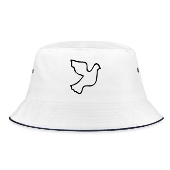 Friedenstaube - Bucket Hat - Weiß/Navy - Vorne