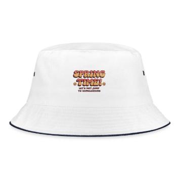 spring time - Bucket Hat - Weiß/Navy - Vorne