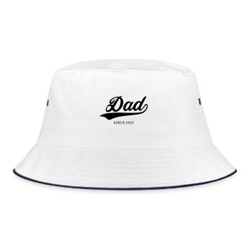 Dad 25 Vater Baby Papa 2025 Vatertag - Bucket Hat - Weiß/Navy - Vorne