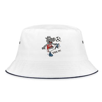 Kick it! - Bucket Hat - Weiß/Navy - Vorne