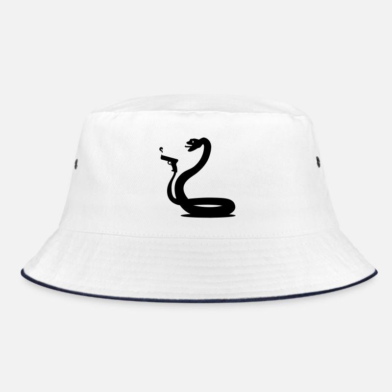 Serpent noir - Bob - blanc/marine