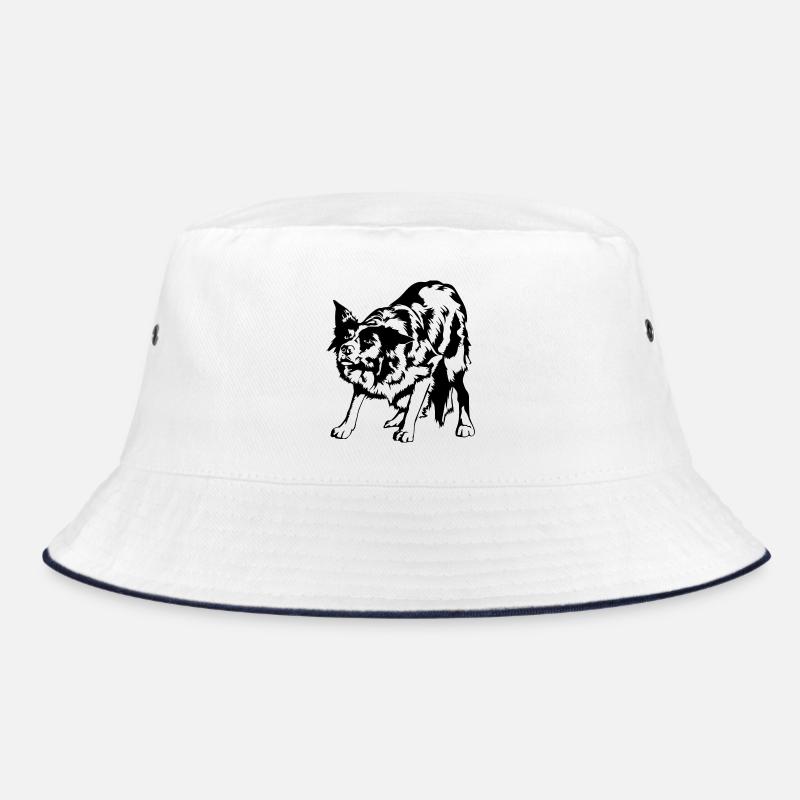 Border Collie Portrait Hunde Hütehunde Wilsigns Bucket Hat