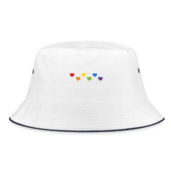 Rainbow Hearts LGBTQ LGBT gay pride - Bob - blanc/marine - Devant