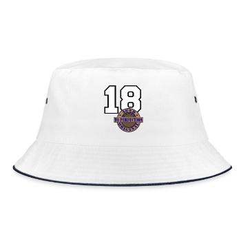 18th Birthday ,Age of Age , Aged to Perfection(25 - Bucket Hat - white/navy - Front