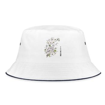 Apple blossoms - Bucket Hat - white/navy - Front