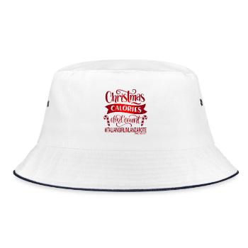CHRISTMAS CALORIES - Bucket Hat - white/navy - Front
