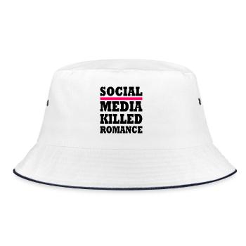 social media killed romance - Bucket Hat - white/navy - Front