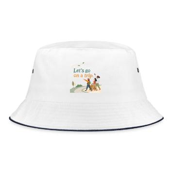 Travel - Bucket Hat - Weiß/Navy - Vorne