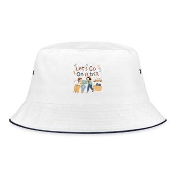 Travel - Bucket Hat - Weiß/Navy - Vorne