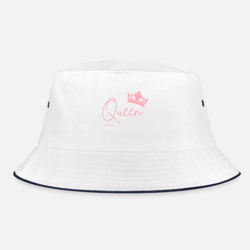 Queen Schriftzug mit Krone – Pink Power Bucket Hat