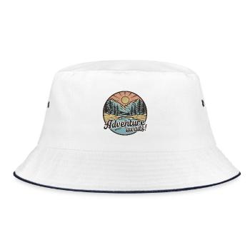Adventure awaits - Bucket Hat - white/navy - Front