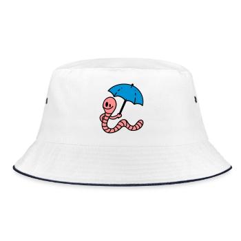 Earthworm - Bucket Hat - white/navy - Front