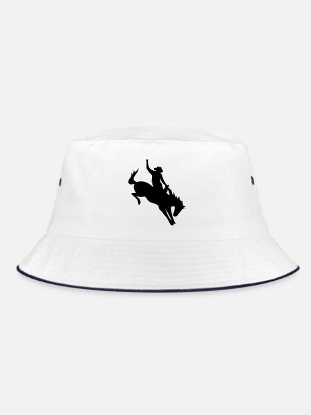 Rodeo Riding on a wild horse - Bucket Hat - white/navy - Front