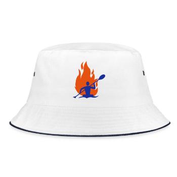 Canoe fire flame - Bucket Hat - white/navy - Front