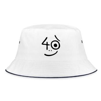 40 years - So what? - Bucket Hat - white/navy - Front