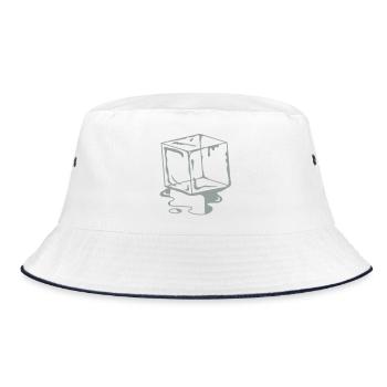A melting ice Cube - Bucket Hat - white/navy - Front