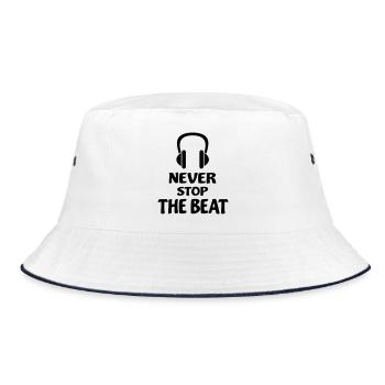 DJ - Bucket Hat - Weiß/Navy - Vorne