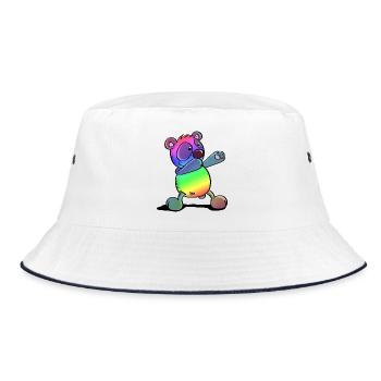 Panda coloré - Dab Dance - Tamponnage - Panda - Bob - blanc/marine - Devant