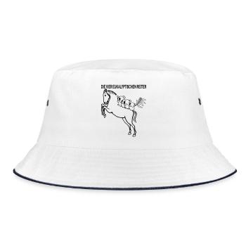 Die vier eukalyptischen Reiter - Bucket Hat - Weiß/Navy - Vorne