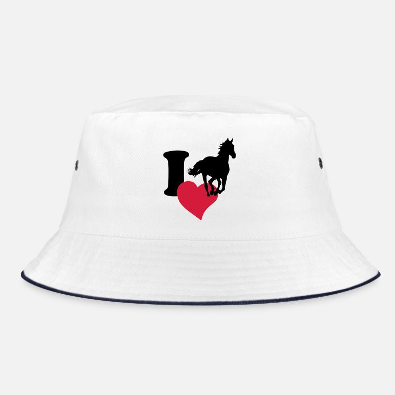 I love horses - Ich liebe Pferde Bucket Hat