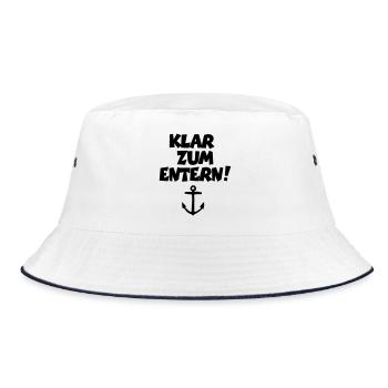 Stand by to board! - Bucket Hat - white/navy - Front