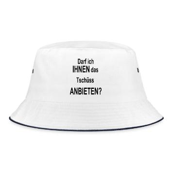 lustiger cooler Spruch lustige coole Sprüche Humor - Bucket Hat - Weiß/Navy - Vorne