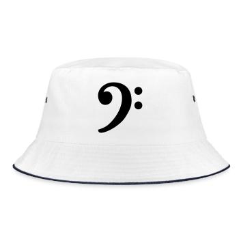 Clef (Bass) Bass Clef - Bucket Hat - white/navy - Front