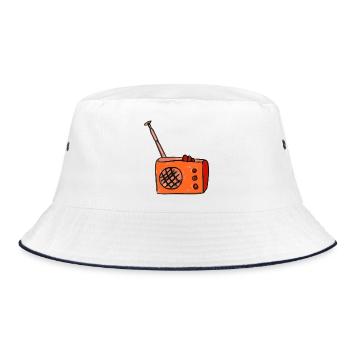 radio - Bucket Hat - white/navy - Front