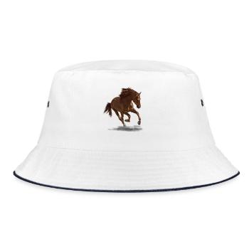 Horse - Bucket Hat - white/navy - Front