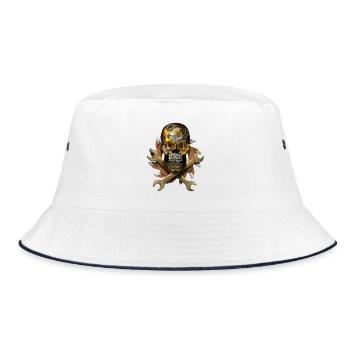 Schädel - Bucket Hat - Weiß/Navy - Vorne