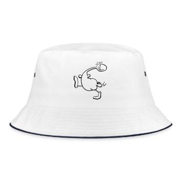 Running Duck - Bucket Hat - white/navy - Front