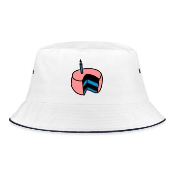 Torte - Bucket Hat - Weiß/Navy - Vorne