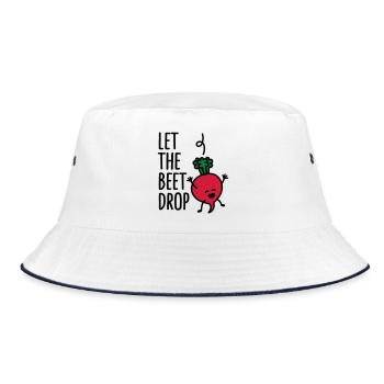 Let the beet drop - Bucket Hat - Weiß/Navy - Vorne