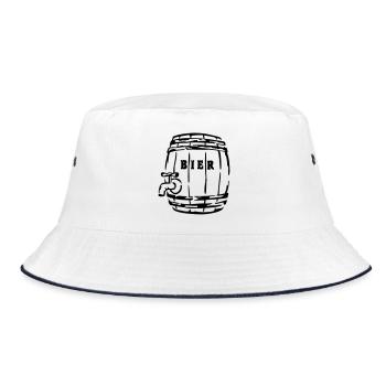 bierfass junggesellenabschied vatertag - Bucket Hat - Weiß/Navy - Vorne