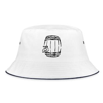 bierfass junggesellenabschied vatertag - Bucket Hat - Weiß/Navy - Vorne
