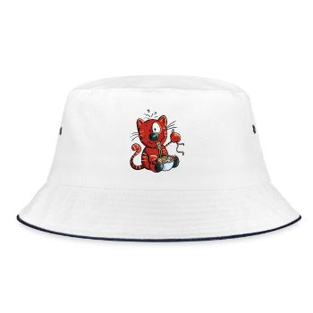 Mignon chat comique - Bob - blanc/marine - Devant
