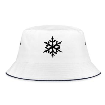 Schneeflocke - Bucket Hat - Weiß/Navy - Vorne