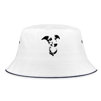 Tête de whippet - Bob - blanc/marine - Devant