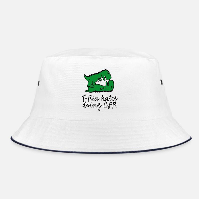 T-Rex hates doing CPR first aid instructor Bucket Hat
