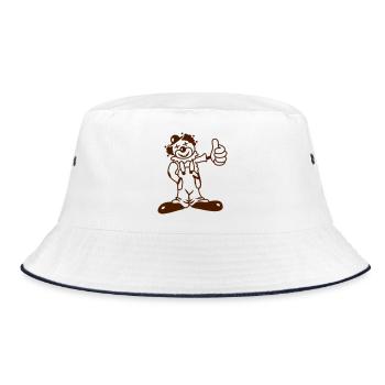 coole Clown mit Daumen nach oben - Bucket Hat - Weiß/Navy - Vorne